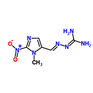 Hydrazinecarboximidamide,2-[(1-methyl-2-nitro-1h-imidazol-5-yl)methylene]- Structure,63551-53-1Structure