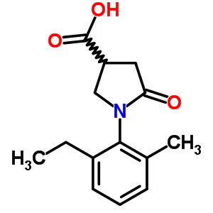 1-(2-Ethyl-6-methylphenyl)-5-oxopyrrolidine-3-carboxylic acid Structure,63674-54-4Structure