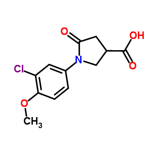 1-(3-Chloro-4-methoxyphenyl)-5-oxopyrrolidine-3-carboxylic acid Structure,63674-98-6Structure