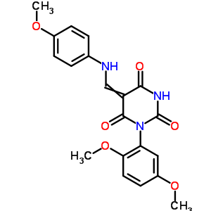 1-(2,5-Dimethoxyphenyl)-5-[[(4-methoxyphenyl)amino]methylidene]-1,3-diazinane-2,4,6-trione Structure,6370-14-5Structure