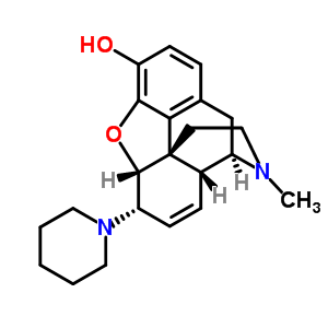 7,8-Didehydro-4,5α-epoxy-17-methyl-6α-piperidinomorphinan-3-ol Structure,63732-66-1Structure