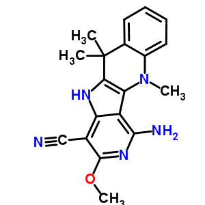 5H-pyrido[3,4:4,5]pyrrolo[3,2-b]quinoline-4-carbonitrile,1-amino-6,11-dihydro-3-methoxy-6,6,11-trimethyl- Structure,63827-50-9Structure