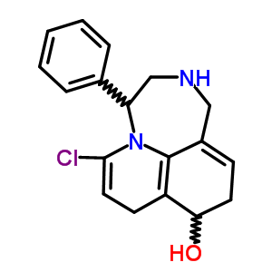 1,2,3,4,6,7-Hexahydro-10-chloro-1-phenyl-8h-pyrido[3,2,1-jk][1,4]benzodiazepin-7-ol Structure,63906-24-1Structure