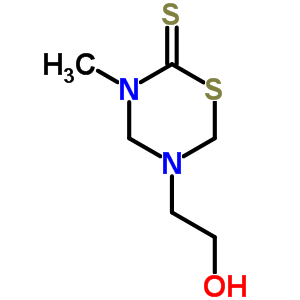 Tetrahydro-5-(2-hydroxyethyl)-3-methyl-2h-1,3,5-thiadiazine-2-thione Structure,63906-70-7Structure