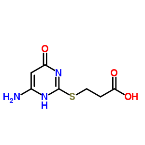 3-[(6-Amino-1,4-dihydro-4-oxopyrimidin-2-yl)thio]propanoic acid Structure,63916-09-6Structure