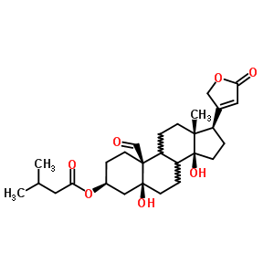 5,14-Dihydroxy-3beta-(3-methyl-1-oxobutoxy)-19-oxo-5beta-card-20(22)-enolide Structure,63979-73-7Structure