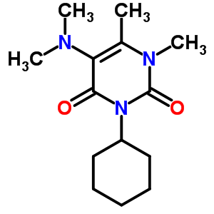 3-Cyclohexyl-1,6-dimethyl-5-(dimethylamino)uracil Structure,63981-34-0Structure