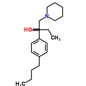 4-Butyl-α-ethyl-α-(piperidinomethyl)benzyl alcohol Structure,63991-39-9Structure