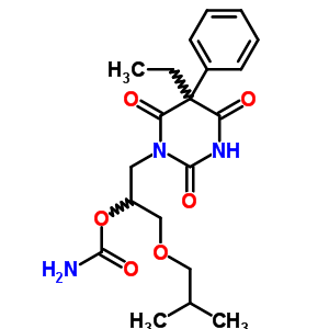 1-[2-(Aminocarbonyloxy)-3-isobutyloxypropyl ]-5-ethyl-5-phenylbarbituric acid Structure,64038-11-5Structure