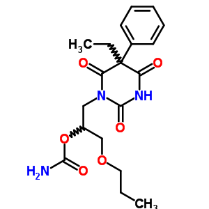 1-[2-(Aminocarbonyloxy)-3-propoxypropyl ]-5-ethyl-5-phenyl-2,4,6(1h,3h,5h)-pyrimidinetrione Structure,64038-14-8Structure