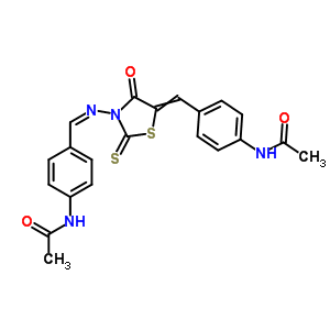 N-[4-[[3-[[[4-(acetylamino)phenyl]methylene]amino]-4-oxo-2-thioxothiazolidin-5-ylidene]methyl]phenyl]acetamide Structure,64058-89-5Structure