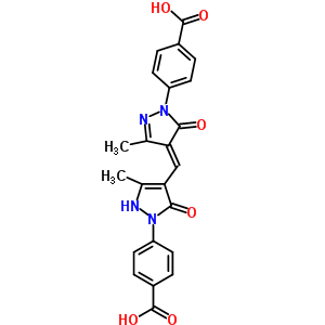 4-[4-[[1-(4-Carboxyphenyl)-1,5-dihydro-3-methyl-5-oxo-4h-pyrazole-4-ylidene]methyl]-5-hydroxy-3-methyl-1h-pyrazole-1-yl]benzoic acid Structure,64137-48-0Structure