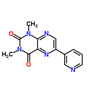 2,4(1H,3h)-pteridinedione,1,3-dimethyl-6-(3-pyridinyl)- Structure,64232-94-6Structure