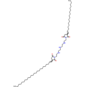 1-[2-[[2-[[2-[[2-[2,5-Dioxo-3-(tetracosenyl)-1-pyrrolidinyl]ethyl]amino]ethyl]amino]ethyl]amino]ethyl]-3-(octadecenyl)pyrrolidine-2,5-dione Structure,64347-09-7Structure