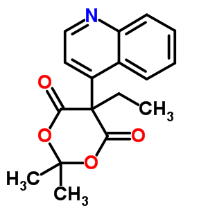 5-Ethyl-2,2-dimethyl-5-quinolin-4-yl-1,3-dioxane-4,6-dione Structure,65162-02-9Structure