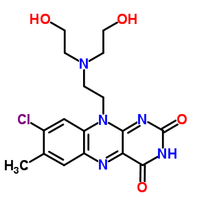 Benzo[g]pteridine-2,4(3h,10h)-dione,  10-[2-[bis(2-hydroxyethyl)amino]ethyl]-8-chloro-7-methyl-,  monohydrochloride Structure,65273-44-1Structure