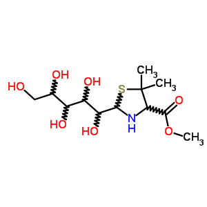 Methyl 5,5-dimethyl-2-(1,2,3,4,5-pentahydroxypentyl)thiazolidine-4-carboxylate Structure,65371-84-8Structure