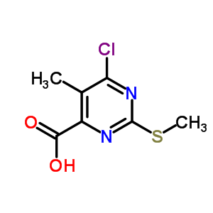 4-Pyrimidinecarboxylicacid, 6-chloro-5-methyl-2-(methylthio)- Structure,6623-83-2Structure