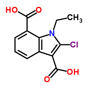 2-Chloro-1-ethyl-indole-3,7-dicarboxylic acid Structure,66335-15-7Structure