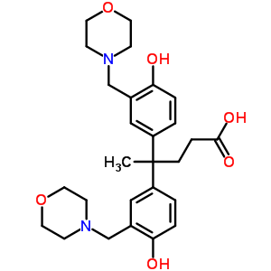 Benzenebutanoic acid, 4-hydroxy-g-[4-hydroxy-3-(4-morpholinylmethyl)phenyl]-g-methyl-3-(4-morpholinylmethyl)- Structure,6634-56-6Structure