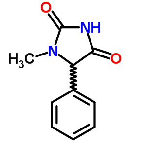 2,4-Imidazolidinedione,1-methyl-5-phenyl- Structure,6637-17-8Structure