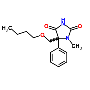 5-(Butoxymethyl)-1-methyl-5-phenyl-imidazolidine-2,4-dione Structure,6637-32-7Structure