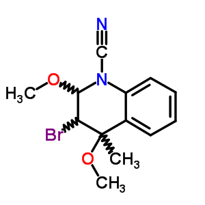 1(2H)-quinolinecarbonitrile,3-bromo-3,4-dihydro-2,4-dimethoxy-4-methyl- Structure,66438-74-2Structure