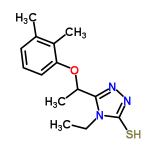 5-[1-(2,3-dimethylphenoxy)ethyl]-4-ethyl-4H-1,2,4-triazole-3-thiol Structure,667413-67-4Structure