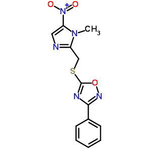 5-[(1-Methyl-5-nitro-imidazol-2-yl)methylsulfanyl]-3-phenyl-1,2,4-oxadiazole Structure,66961-54-4Structure