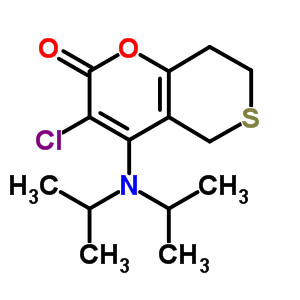 2H,5h-thiopyrano[4,3-b]pyran-2-one,4-[bis(1-methylethyl)amino]-3-chloro-7,8-dihydro- Structure,67046-39-3Structure