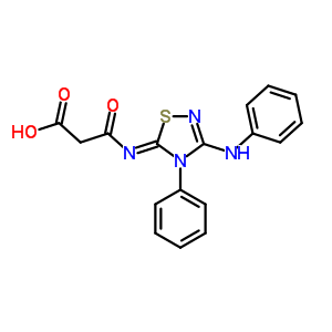 2-[(E)-(3-anilino-4-phenyl-1,2,4-thiadiazol-5-ylidene)carbamoyl]acetic acid Structure,67066-04-0Structure