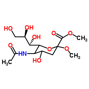 Dimethyl 5-acetamido-3,5-dideoxy-6-(1,2,3-trihydroxypropyl)hex-2-ulopyranosidonate Structure,6730-43-4Structure