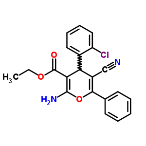 Ethyl 2-amino-4-(2-chlorophenyl)-5-cyano-6-phenyl-4h-pyran-3-carboxylate Structure,67720-58-5Structure