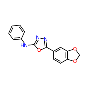 5-(1,3-Benzodioxol-5-yl)-n-phenyl-1,3,4-oxadiazol-2-amine Structure,67829-21-4Structure