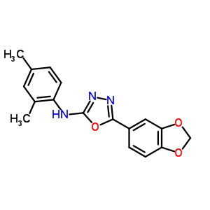 5-(1,3-Benzodioxol-5-yl)-n-(2,4-dimethylphenyl)-1,3,4-oxadiazol-2-amine Structure,67829-24-7Structure