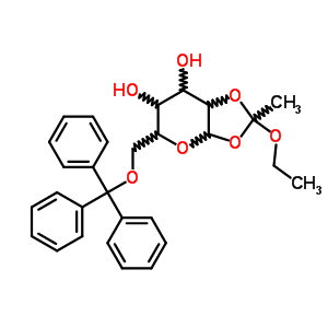 8-Ethoxy-8-methyl-3-(trityloxymethyl)-2,7,9-trioxabicyclo[4.3.0]nonane-4,5-diol Structure,67965-10-0Structure