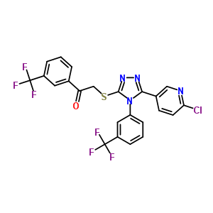 2-((5-(6-Chloro-3-pyridyl)-4-[3-(trifluoromethyl)phenyl]-4h-1,2,4-triazol-3-yl)thio)-1-[3-(trifluoromethyl)phenyl]ethan-1-one Structure,680217-03-2Structure