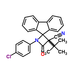 Spiro[azetidine-2,9-[9h]fluorene]-3-carbonitrile, 1-(4-chlorophenyl)-3-(1,1-dimethylethyl)-4-oxo- Structure,68161-23-9Structure