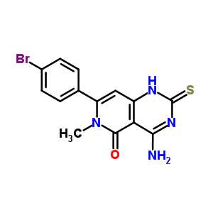 Pyrido[4,3-d]pyrimidin-5(3h)-one,4-amino-7-(4-bromophenyl)-2,6-dihydro-6-methyl-2-thioxo- Structure,68465-16-7Structure