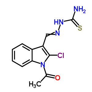 [(1-Acetyl-2-chloro-indol-3-yl)methylideneamino]thiourea Structure,68770-68-3Structure