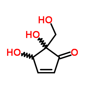 2-Cyclopenten-1-one,4,5-dihydroxy-5-(hydroxymethyl)-, (4r,5r)-rel- Structure,68907-79-9Structure