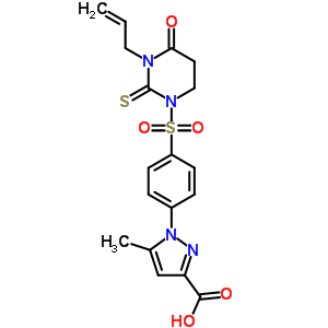 1H-pyrazole-3-carboxylicacid,5-methyl-1-[4-[[tetrahydro-4-oxo-3-(2-propen-1-yl)-2-thioxo-1(2h)-pyrimidinyl]sulfonyl]phenyl]- Structure,69181-08-4Structure