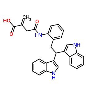 2-[[2-[2,2-Bis(1h-indol-3-yl)ethyl]phenyl]carbamoylmethyl]prop-2-enoic acid Structure,6941-74-8Structure