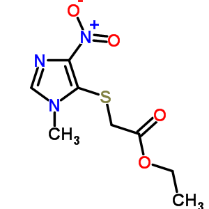 Acetic acid,2-[(1-methyl-4-nitro-1h-imidazol-5-yl)thio]-, ethyl ester Structure,6954-33-2Structure