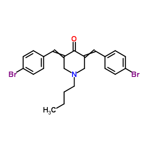 4-Piperidinone,3,5-bis[(4-bromophenyl)methylene]-1-butyl- Structure,69619-06-3Structure