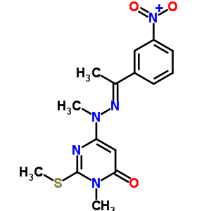 4(3H)-pyrimidinone,3-methyl-6-[1-methyl-2-[1-(3-nitrophenyl)ethylidene]hydrazinyl]-2-(methylthio)- Structure,6962-97-6Structure