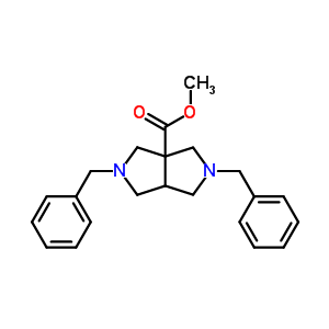 2,5-Dibenzyl-hexahydro-pyrrolo[3,4-c]pyrrole-3a-carboxylic acid methyl ester Structure,698358-15-5Structure