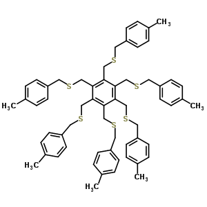 Benzene,1,2,3,4,5,6-hexakis[[[(4-methylphenyl)methyl]thio]methyl]- Structure,69998-68-1Structure