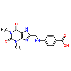 Benzoic acid,4-[[(2,3,6,9-tetrahydro-1,3-dimethyl-2,6-dioxo-1h-purin-8-yl)methyl]amino]- Structure,7000-61-5Structure