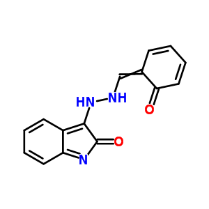 Benzaldehyde,2-hydroxy-, 2-(1,2-dihydro-2-oxo-3h-indol-3-ylidene)hydrazone Structure,70565-00-3Structure